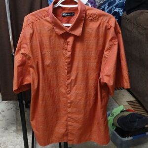 Bachrach Men's Rust Orange Shirt